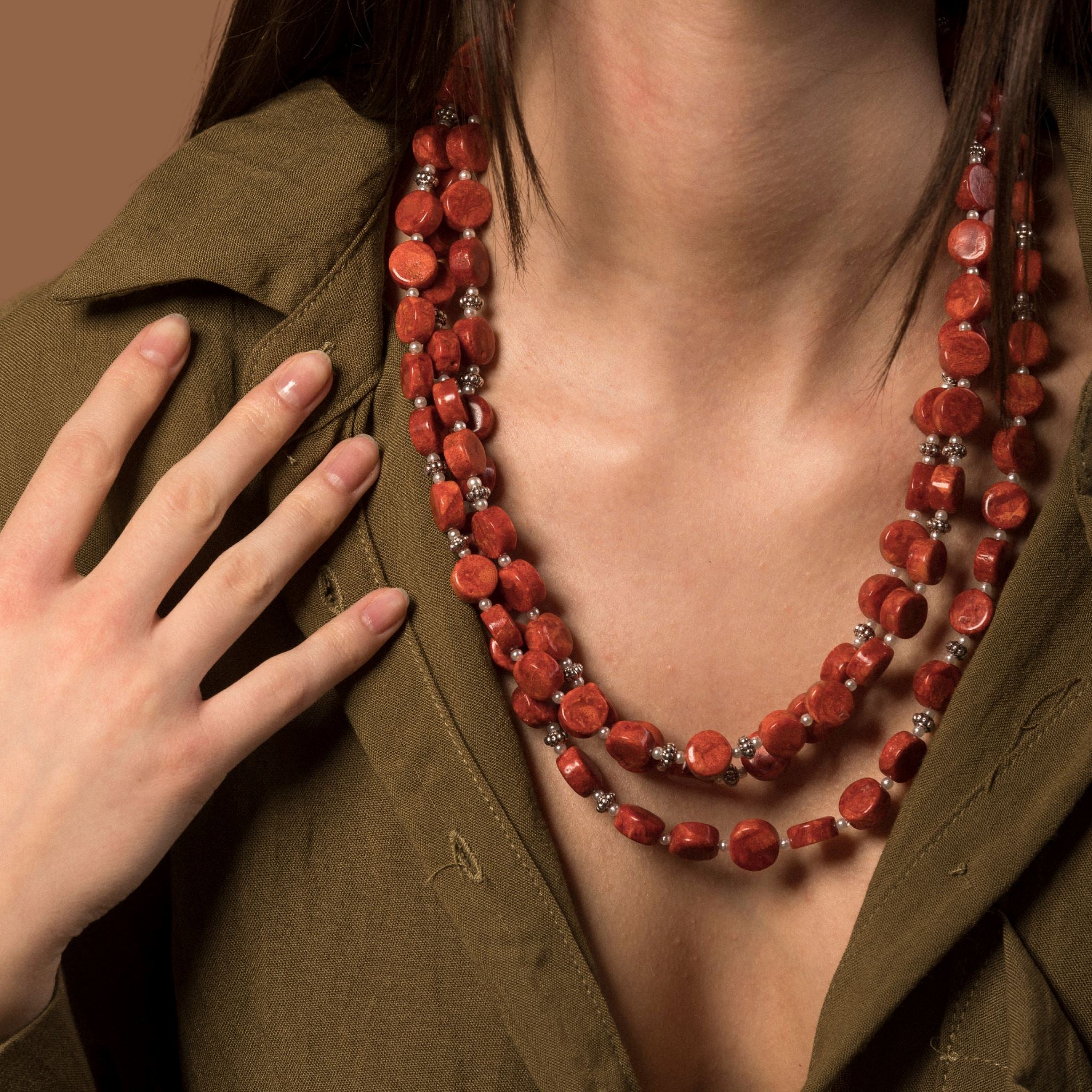 BOCAR Collana Donna A 3 Fili In Acetato Di Resina – Multistrato, Senza Nichel, Lunga 49 Cm, Regalo Per Fidanzata, Amica, Mamma - 4