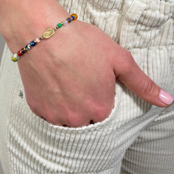 Armband mit Initiale GOLD Arcobaleno 