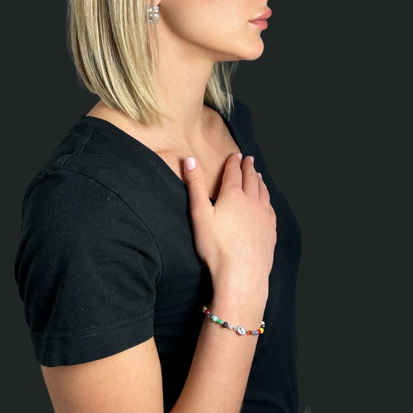 Armband mit Initiale SILBER Arcobaleno 
